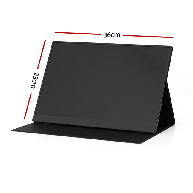 Devanti Portable Monitor Laptop Extender USB C Travel Display 16 Inch Black