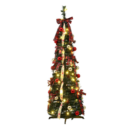 Jingle Jollys Pop Up Christmas Tree Pre Decorated Artificial Christmas Tree 160cm