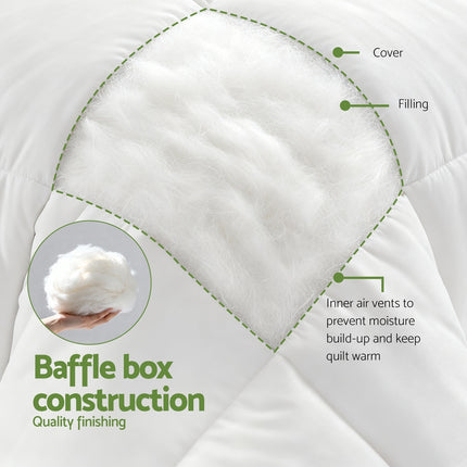 Giselle Bedding 200GSM Bamboo Quilt Summer Quilts All Season Doona Duvet Lightweight King