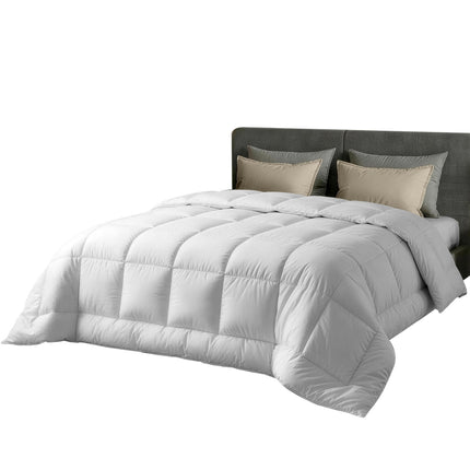 Giselle Bedding Wool Quilt 500GSM Thick Double Winter Doona Baffle Box Construction 100% Wool Filling