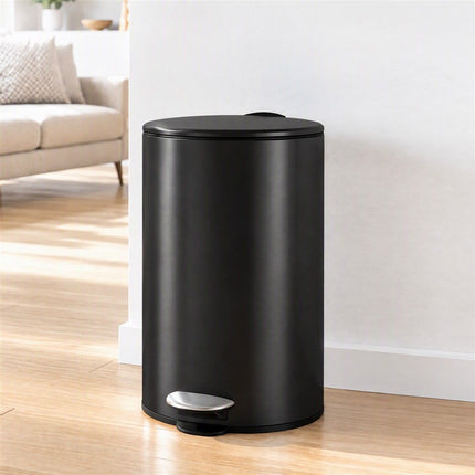Cefito 12L Pedal Bin Rubbish Waste Bin Soft Close Lid Kitchen Bathroom Black