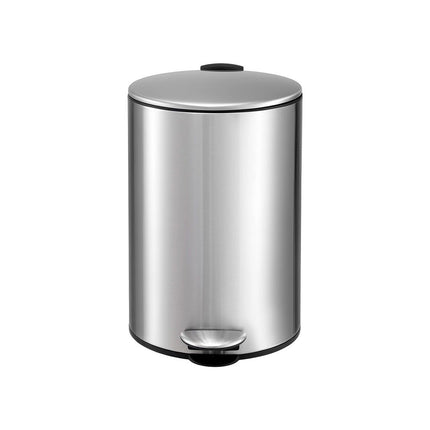 Cefito 12L Pedal Bin Rubbish Waste Bin Soft Close Lid Kitchen Bathroom Silver