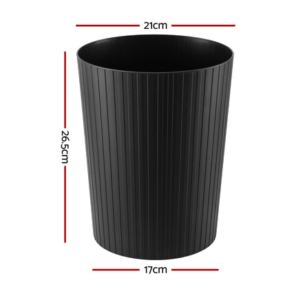 Cefito 8L Open Top Rubbish Bins Waste Bin Trash Can Storage Dustbin Black