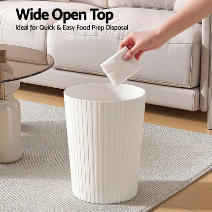 Cefito 8L Open Top Rubbish Bins Waste Bin Trash Can Storage Dustbin White