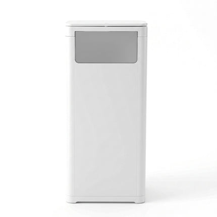 Cefito 30L Commercial Trash Can with Lid Front Push Flap Rubbish Bin White
