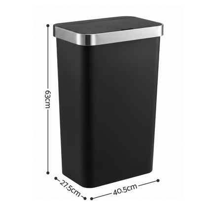 Devanti 50L Motion Sensor Trash Bin Automatic Kitchen Waste Dustbin Black