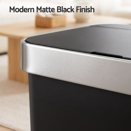 Devanti 50L Motion Sensor Trash Bin Automatic Kitchen Waste Dustbin Black
