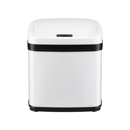 Devanti 15L Motion Sensor Bin Touchless Bins Soft-Close Rubbish Trash Can White