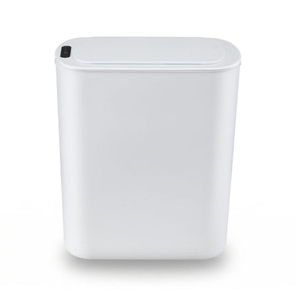 Devanti Automatic Trash Bin with Lid 21L Motion Sensor Kitchen Bin Touchless Garbage Can Plastic Slim Rubbish Bin with Liner Holder for Kitchen, Home, Office, White