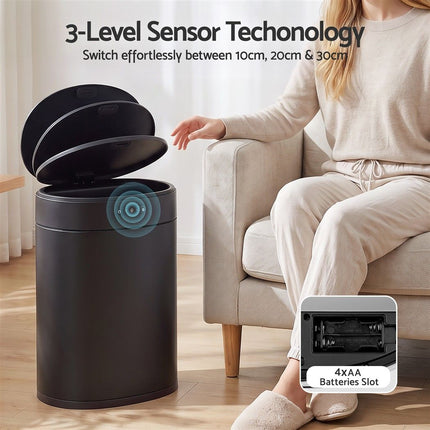 Devanti 20L Automatic Sensor Bin Touchless Rubbish Waste Bin Black Kitchen