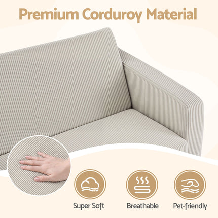 Artiss 2-in-1 Sofa Foam Couch with Side Pocket Light Grey