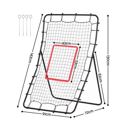 Everfit Baseball Rebounder Net Pitching Practice Target Screen 143cm