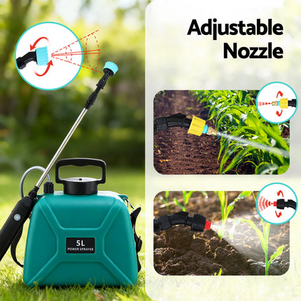 Giantz Weed Sprayer Garden Sprayer USB Charging Electric Shoulder Sprayer 5L