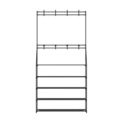 Artiss Shoe Rack Hall Tree 16 Pairs Black