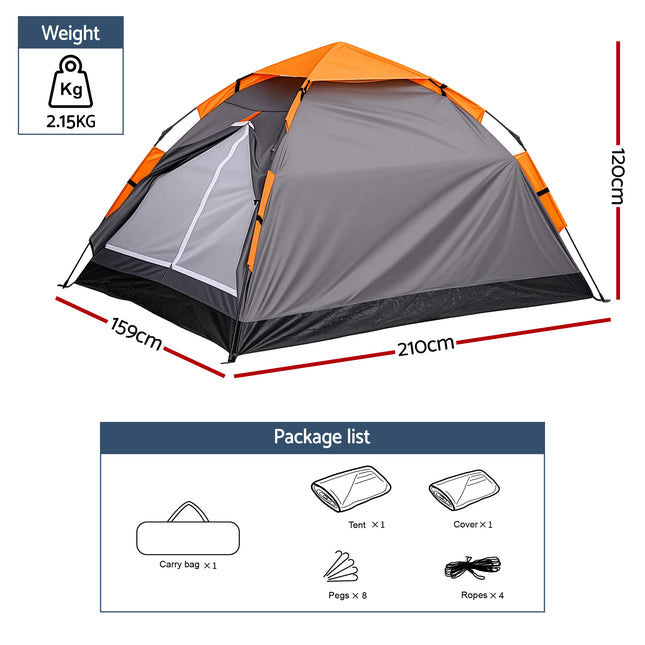 Weisshorn 2 Person Instant Pop Up Camping Tent Automatic Waterproof Hiking Beach