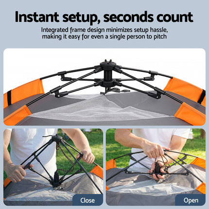 Weisshorn 2 Person Instant Pop Up Camping Tent Automatic Waterproof Hiking Beach