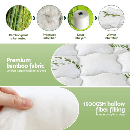 Giselle Mattress Topper 11cm Pillowtop toppers Bamboo King Single