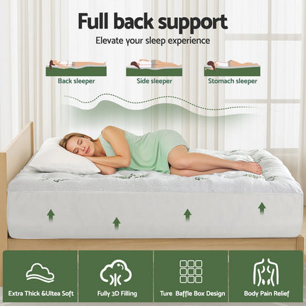 Giselle Mattress Topper 5cm Pillowtop toppers Bamboo King Single
