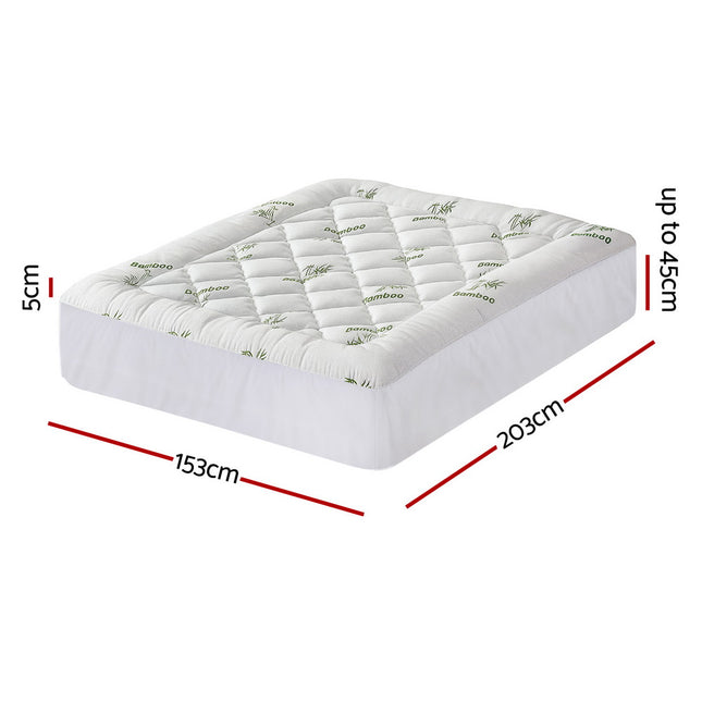 Giselle Mattress Topper 5cm Pillowtop toppers Bamboo Queen