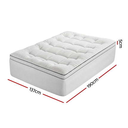 Giselle Bedding Double Mattress Topper 5cm Coral Fleece