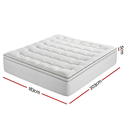 Giselle Bedding King Mattress Topper 5cm Coral Fleece