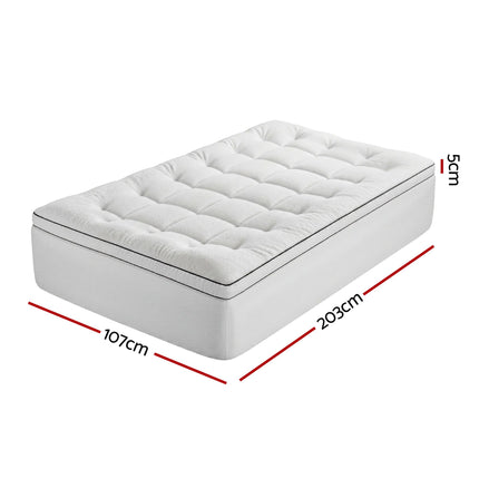 Giselle Bedding King Single Mattress Topper 5cm Coral Fleece