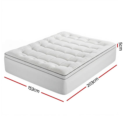 Giselle Bedding Queen Mattress Topper 5cm Coral Fleece