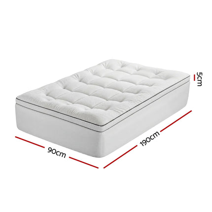 Giselle Bedding Single Mattress Topper 5cm Coral Fleece