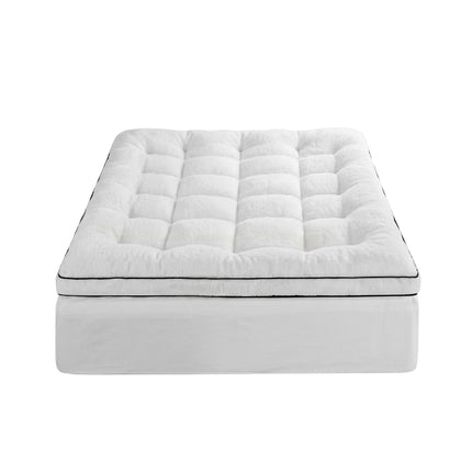 Giselle Bedding Single Mattress Topper 5cm Coral Fleece