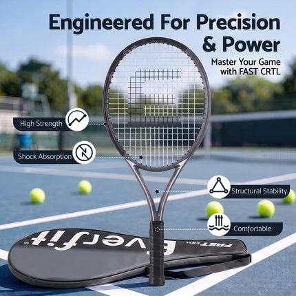Everfit 27 Inch Tennis Racket Lightweight Racquet for Beginner Adult Players Black