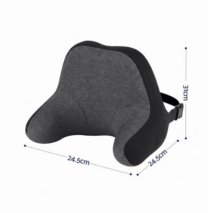 Wanderlite Travel Neck Pillow Portable for Airplane Memory Foam with Eyemask Earplugs Black
