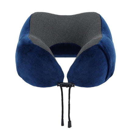 Wanderlite Travel Pillow for Airplanes Memory Foam Neck Pillows for Traveling, Soft & Washable Cover with Storage Bag, Portable Plane Accessories for Airplanes Offices Cars, Blue