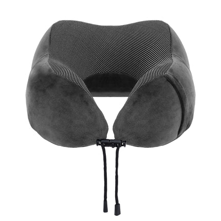 Wanderlite Travel Pillow for Airplanes Memory Foam Neck Pillows for Traveling, Soft & Washable Cover with Storage Bag, Portable Plane Accessories for Airplanes Offices Cars, Grey
