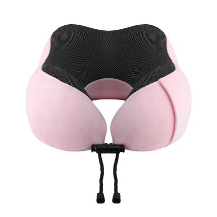 Wanderlite Travel Pillow for Airplanes Memory Foam Neck Pillows for Traveling, Soft & Washable Cover with Storage Bag, Portable Plane Accessories for Airplanes Offices Cars, Pink
