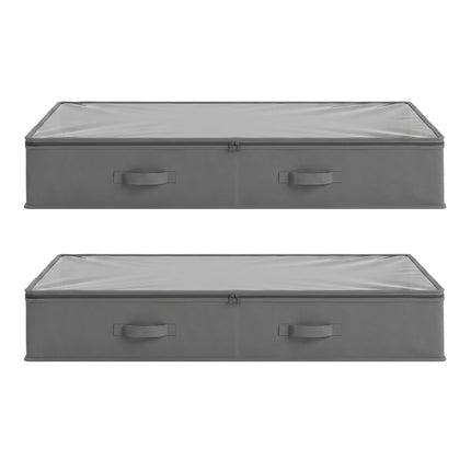 Artiss Under Bed Storage Containers X2 90L Boxes Organiser Clear Top Fabric Grey