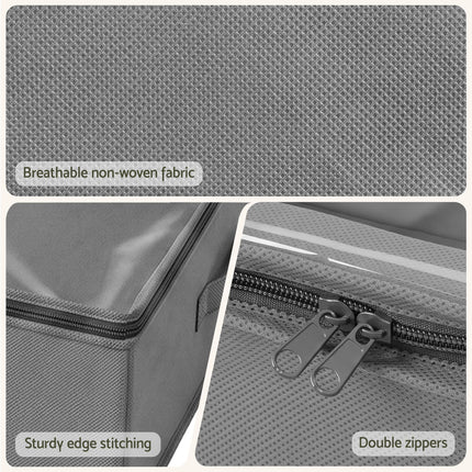 Artiss Under Bed Storage Containers X4 90L Boxes Organiser Clear Top Fabric Grey