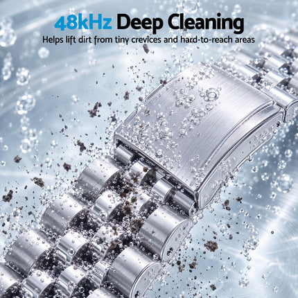 Devanti Ultrasonic Cleaner 700mL 48kHz Jewellery Cleaning Machine with Stainless Steel Tank White