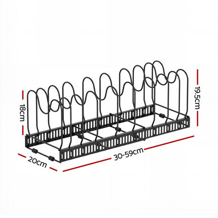 Artiss Expandable Pots and Pans Organizer Rack Cookware Holder Kitchen Cabinet Rack