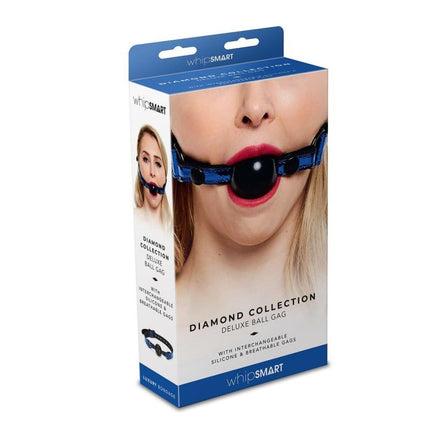 Whip Smart Diamond Deluxe Ball Gag - Black