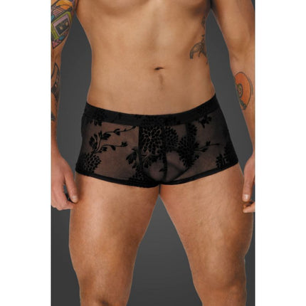 Noir Flock Embroidery Short Shorts