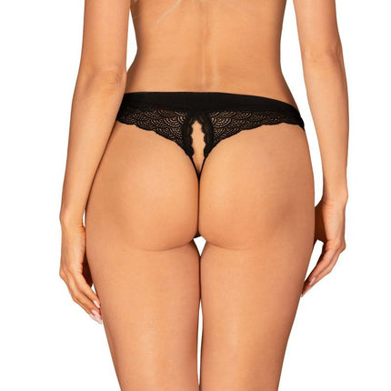 Obsessive Chemeris Crotchless Panties Black