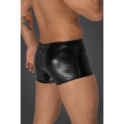 Noir Snake Wetlook Short Shorts - Black - Large