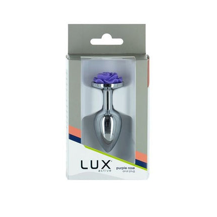 Lux Active Purple Rose 3In Metal Butt Plug