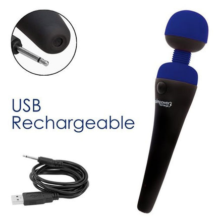 Palmpower Massage Wand Rechargeable Waterproof Blue