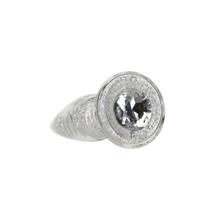 Pillow Talk Fancy Luxurious Glass Anal Plug W Clear Gem