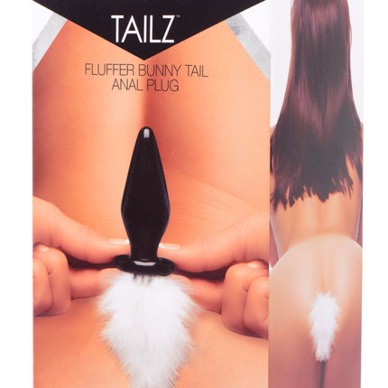 Tailz White Fluffer Bunny Glass Anal Plug