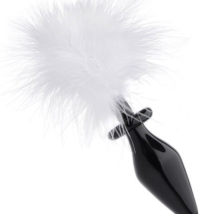 Tailz White Fluffer Bunny Glass Anal Plug