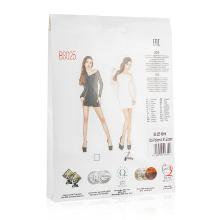 Passion Lingerie Brand Mini Dress Blk With Mesh Sleeves And Sides