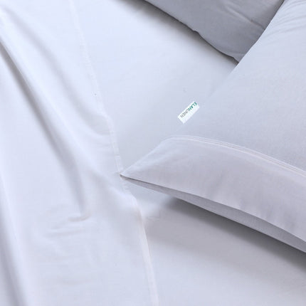Elan Linen 100% Egyptian Cotton Vintage Washed 500TC White 50 cm deep Mega King Bed Sheets Set