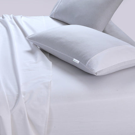 Elan Linen 100% Egyptian Cotton Vintage Washed 500TC White 50 cm deep Mega King Bed Sheets Set